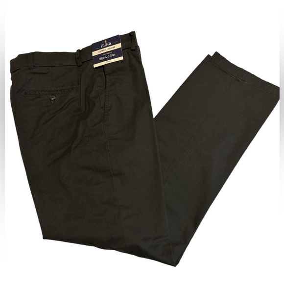 NWT Men’s STAFFORD Classic Fit COTTON TROUSER WAISTBAND DRESS PANTS 30X30 Black - Picture 5 of 11